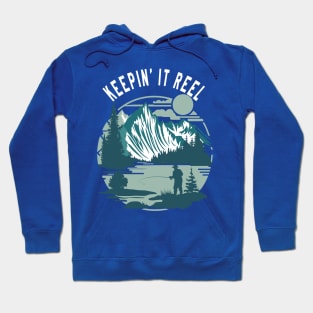 Keepin It Reel Retro Fishing Design Hoodie